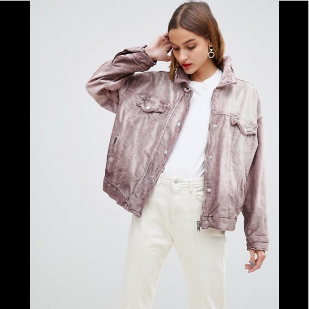 Free People Oversized Velvet Trucker Jacket